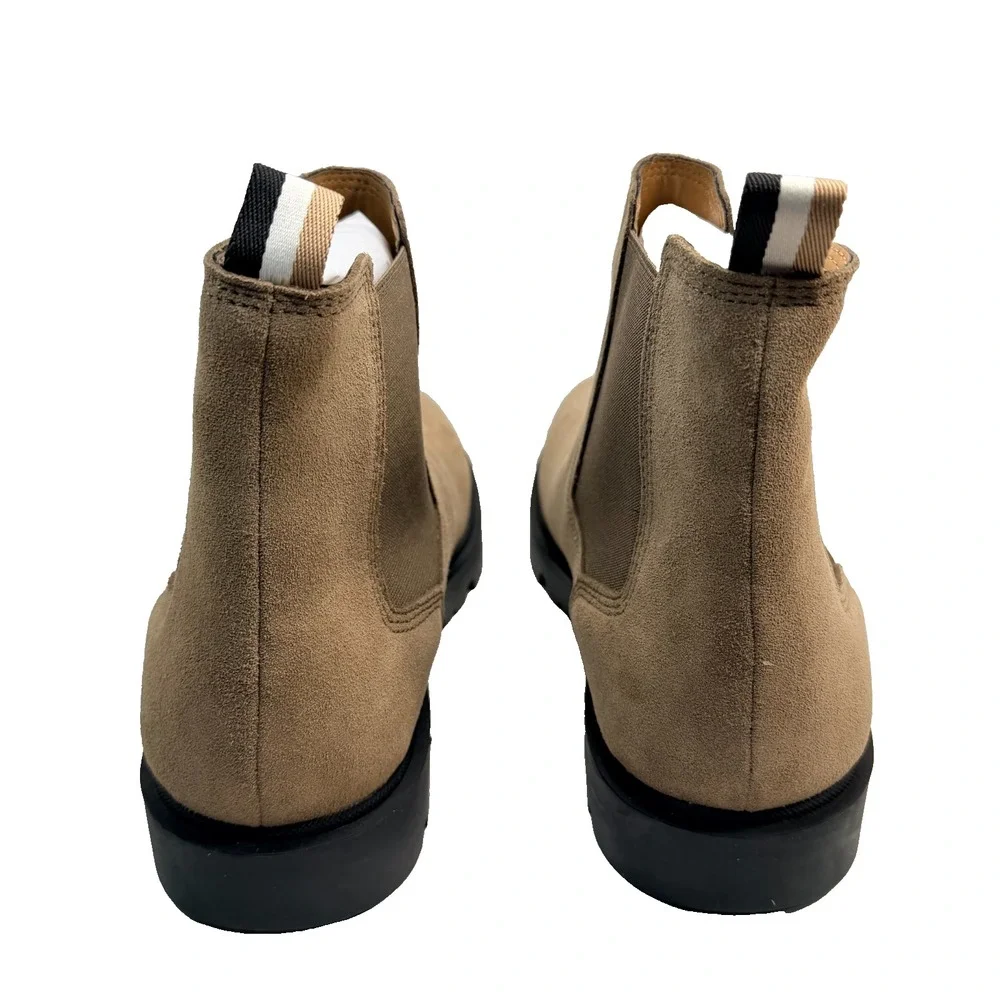 HUGO BOSS Adley Suede Chelsea Boots Men's Size 13 US / EU 46 Medium Beige NWOB